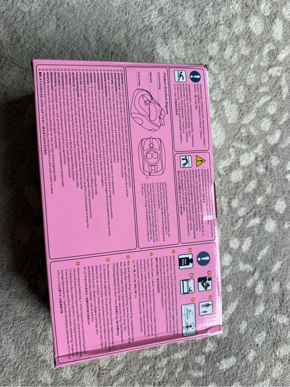 Pink Kids Inflatable Car Swim Ring